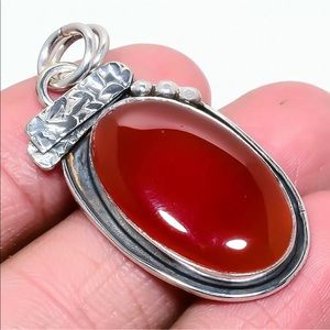 Carnelian Handcrafted Ethnic 925 Silver Pendant